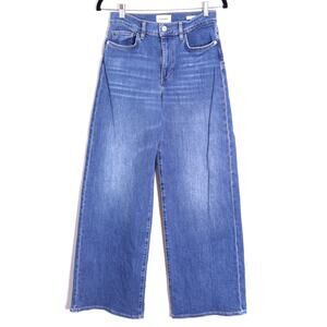 FRAME Le Slim Palazzo Jeans Drizzle Medium Wash Blue High Rise Women's 28